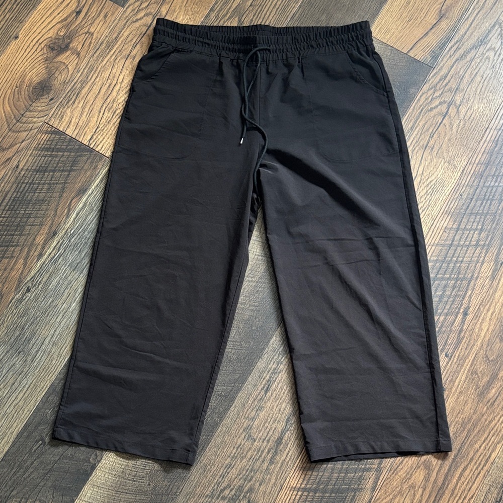 Embracelife Athleisure Black Wide Leg Cropped Pants Women’s Size XL